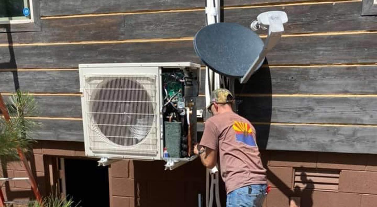 repair on an outside unit